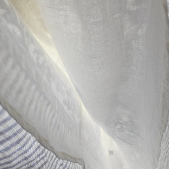 Spartina 449 Maxi Dress White Blue Linen Embroidered Tassels Summer Boho Size XL - Picture 8 of 11